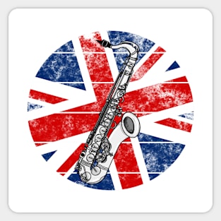 Saxophone UK Flag Britain Saxophonist British Musician Sticker